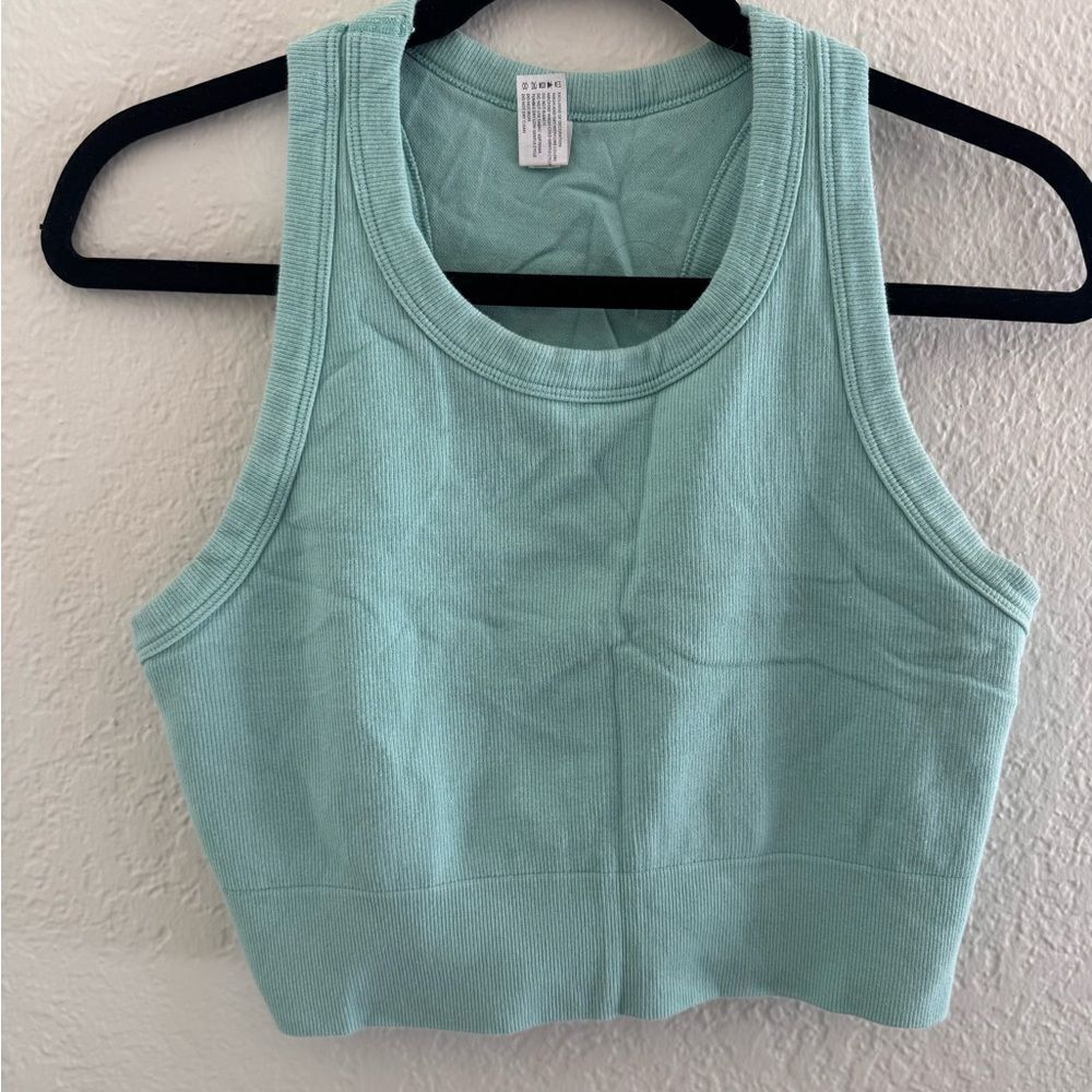 Mint Green Sleeveless Crop Top